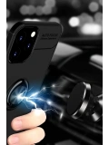Newface Apple iPhone 12 Pro Max Kılıf Range Yüzüklü Silikon - Kırmızı