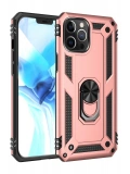 Newface Apple iPhone 12 Pro Max Kılıf Sofya Yüzüklü Silikon Kapak - Rose