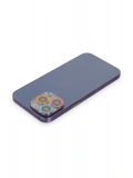 Newface Apple iPhone 12 Pro Max Renkli Kamera Lens Koruma Cam - Pembe-Mavi