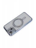Newface Apple iPhone 13 Kılıf Joke Simli Magneticsafe Kılıf - Mavi
