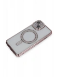 Newface Apple iPhone 13 Kılıf Joke Simli Magneticsafe Kılıf - Pembe