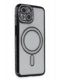 Newface Apple iPhone 13 Kılıf Joke Simli Magneticsafe Kılıf - Siyah