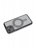 Newface Apple iPhone 13 Kılıf Joke Simli Magneticsafe Kılıf - Siyah