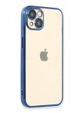 Newface Apple iPhone 13 Kılıf Razer Lensli Silikon - Açık Mavi