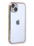 Newface Apple iPhone 13 Kılıf Razer Lensli Silikon - Gold