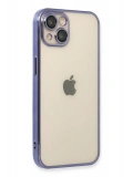 Newface Apple iPhone 13 Kılıf Razer Lensli Silikon - Mor