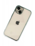 Newface Apple iPhone 13 Kılıf Razer Lensli Silikon - Yeşil