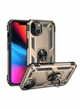 Newface Apple iPhone 13 Kılıf Sofya Yüzüklü Silikon Kapak - Gold
