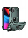 Newface Apple iPhone 13 Kılıf Sofya Yüzüklü Silikon Kapak - Yeşil