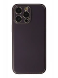 Newface Apple iPhone 13 Pro Kılıf Coco Deri Silikon Kapak - Derin Mor