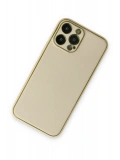 Newface Apple iPhone 13 Pro Kılıf Coco Deri Silikon Kapak - Gold