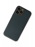 Newface Apple iPhone 13 Pro Kılıf Coco Deri Silikon Kapak - Mavi
