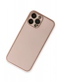 Newface Apple iPhone 13 Pro Kılıf Coco Deri Silikon Kapak - Pembe