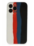 Newface Apple iPhone 13 Pro Kılıf Ebruli Lansman Silikon - Beyaz-Siyah