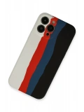 Newface Apple iPhone 13 Pro Kılıf Ebruli Lansman Silikon - Beyaz-Siyah