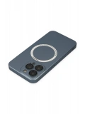 Newface Apple iPhone 13 Pro Kılıf Jack Magneticsafe Lens Silikon - Sierra Blue