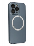 Newface Apple iPhone 13 Pro Kılıf Jack Magneticsafe Lens Silikon - Sierra Blue