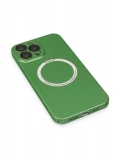 Newface Apple iPhone 13 Pro Kılıf Jack Magneticsafe Lens Silikon - Yeşil
