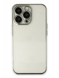 Newface Apple iPhone 13 Pro Kılıf Razer Lensli Silikon - Gümüş