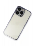 Newface Apple iPhone 13 Pro Kılıf Razer Lensli Silikon - Mor