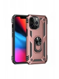 Newface Apple iPhone 13 Pro Kılıf Sofya Yüzüklü Silikon Kapak - Rose