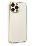 Newface Apple iPhone 13 Pro Max Kılıf Coco Karbon Silikon - Beyaz