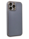 Newface Apple iPhone 13 Pro Max Kılıf Coco Karbon Silikon - Gri