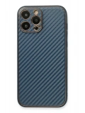 Newface Apple iPhone 13 Pro Max Kılıf Coco Karbon Silikon - Mavi