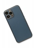 Newface Apple iPhone 13 Pro Max Kılıf Coco Karbon Silikon - Mavi