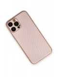 Newface Apple iPhone 13 Pro Max Kılıf Coco Karbon Silikon - Pembe
