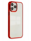 Newface Apple iPhone 13 Pro Max Kılıf Element Silikon - Kırmızı
