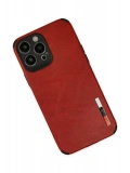 Newface Apple iPhone 13 Pro Max Kılıf Loop Deri Silikon - Kırmızı