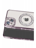 Newface Apple iPhone 14 Kılıf Joke Simli Magneticsafe Kılıf - Pembe