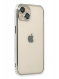 Newface Apple iPhone 14 Kılıf Razer Lensli Silikon - Gümüş