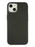 Newface Apple iPhone 14 Plus Kılıf Asya Deri Silikon - Koyu Yeşil