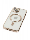 Newface Apple iPhone 14 Plus Kılıf Kross Magneticsafe Kapak - Gold