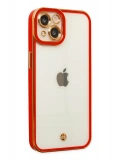 Newface Apple iPhone 14 Plus Kılıf Liva Lens Silikon - Kırmızı