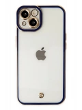 Newface Apple iPhone 14 Plus Kılıf Liva Lens Silikon - Mavi
