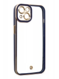Newface Apple iPhone 14 Plus Kılıf Liva Lens Silikon - Mavi