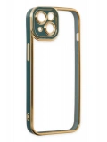 Newface Apple iPhone 14 Plus Kılıf Liva Lens Silikon - Yeşil