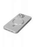 Newface Apple iPhone 14 Plus Kılıf Moshi Lens Magneticsafe Silikon - Gümüş