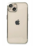 Newface Apple iPhone 14 Plus Kılıf Razer Lensli Silikon - Gümüş