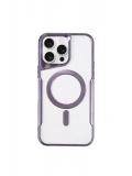 Newface Apple iPhone 14 Pro Kılıf Boyi Magsafe Silikon Kapak - Derin Mor