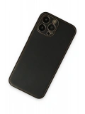 Newface Apple iPhone 14 Pro Kılıf Coco Deri Silikon Kapak - Siyah