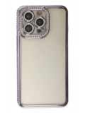 Newface Apple iPhone 14 Pro Kılıf Joke Taşlı Silikon - Mor