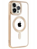 Newface Apple iPhone 14 Pro Kılıf Kronos Magsafe Kapak - Gold