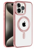 Newface Apple iPhone 14 Pro Kılıf Kronos Magsafe Kapak - Rose Gold