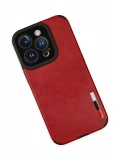 Newface Apple iPhone 14 Pro Kılıf Loop Deri Silikon - Kırmızı
