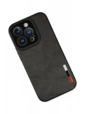 Newface Apple iPhone 14 Pro Kılıf Loop Deri Silikon - Siyah