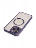 Newface Apple iPhone 14 Pro Kılıf Prag Magneticsafe Kapak - Derin Mor